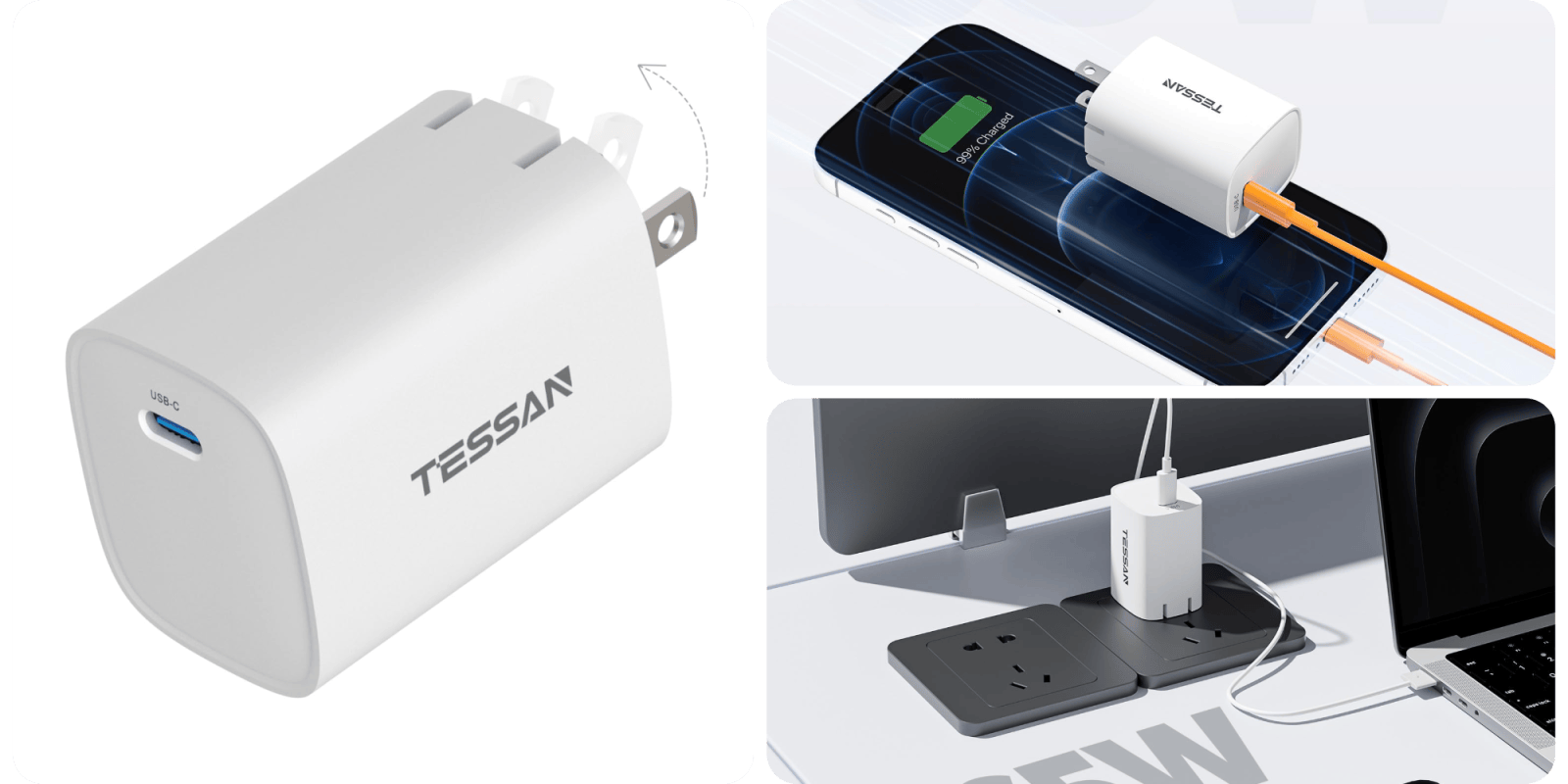 A white device with a charger