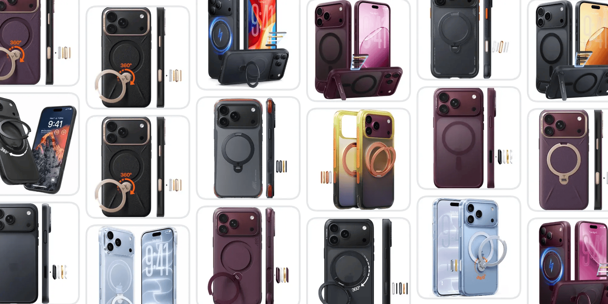 A collage of different cell phones
