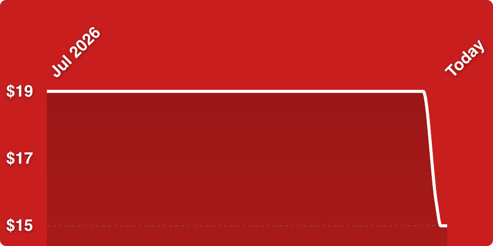 A red rectangular object with white lines