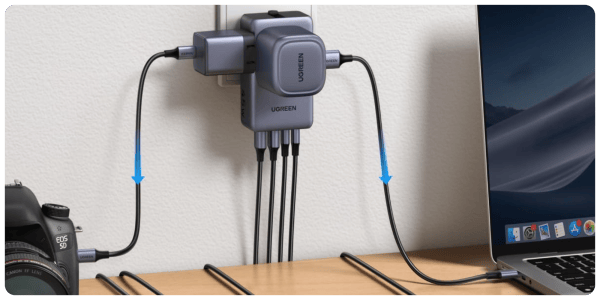 A power outlet with wires connected to it