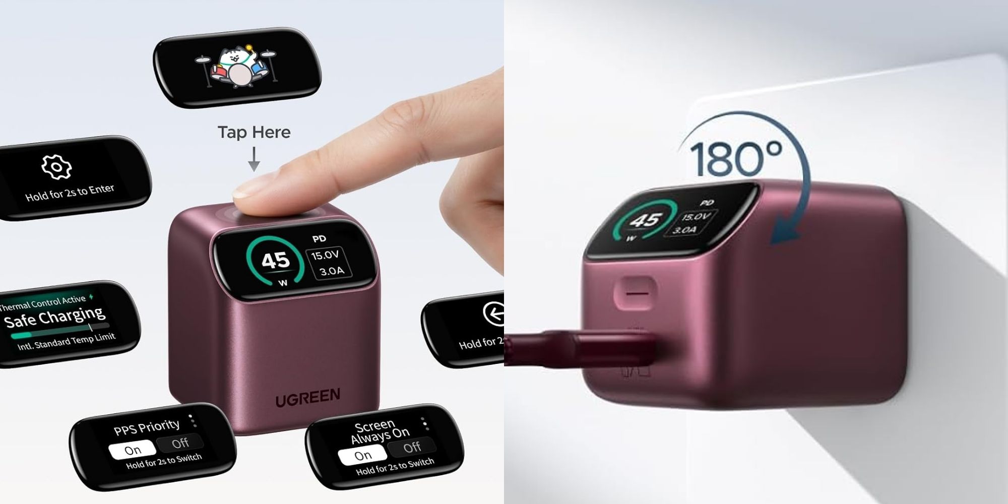 Image showing renders of UGREEN's new Nexode Pro Smart Display charger.