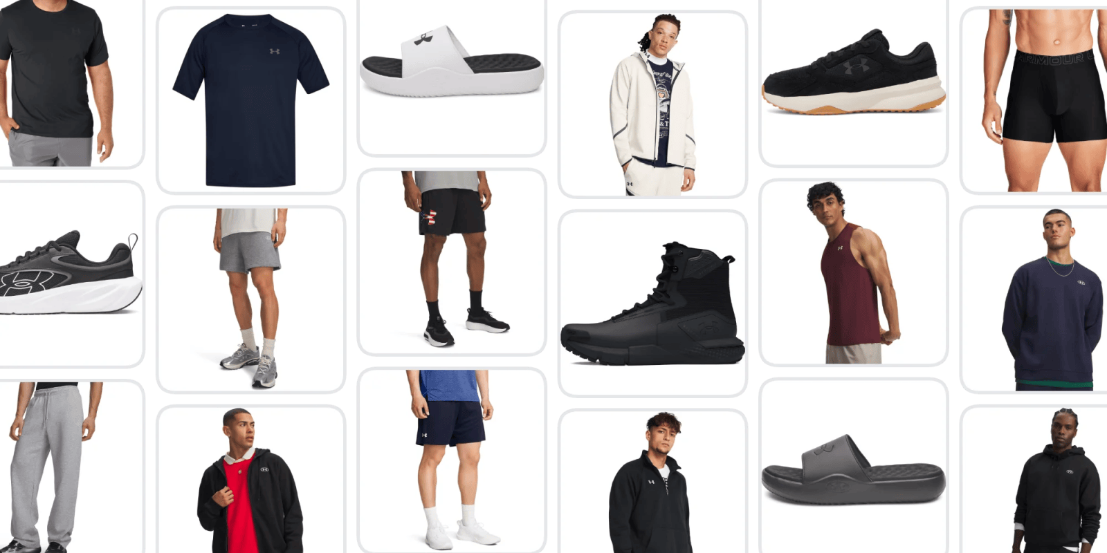 A collage of men's clothing