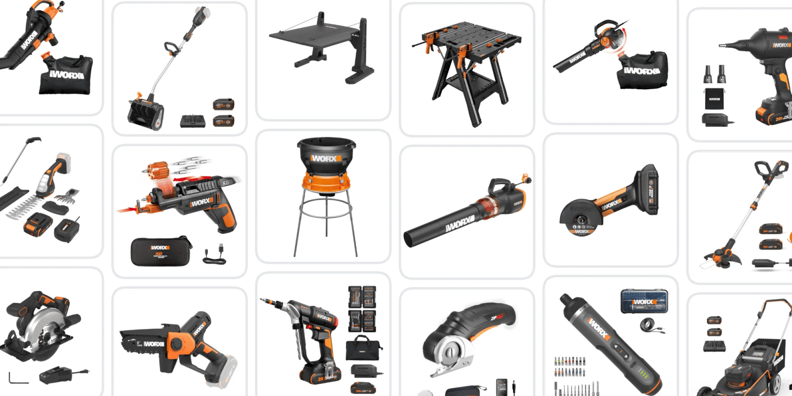 A collage of black and orange tools