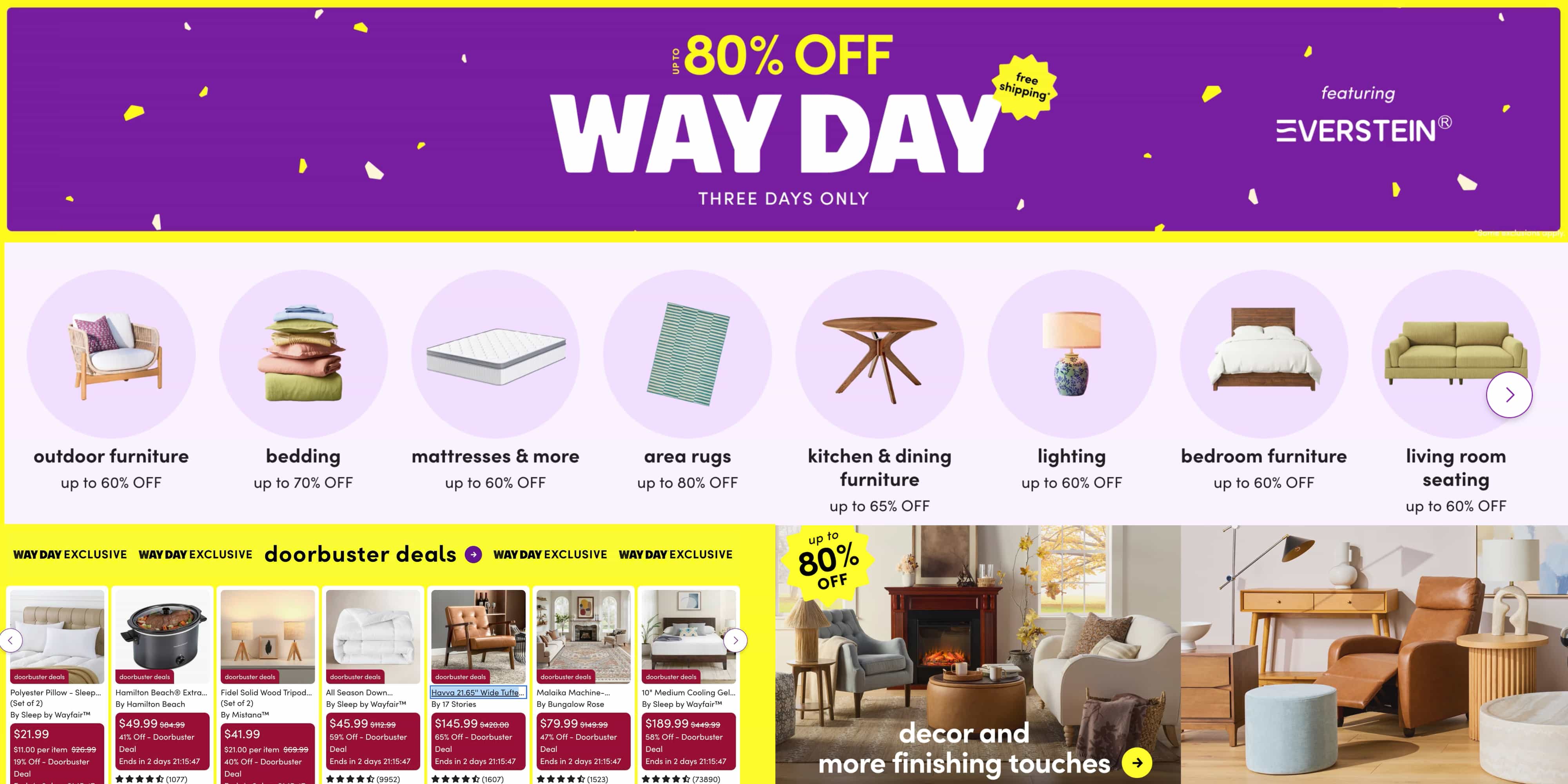 A advertisement for a furniture store