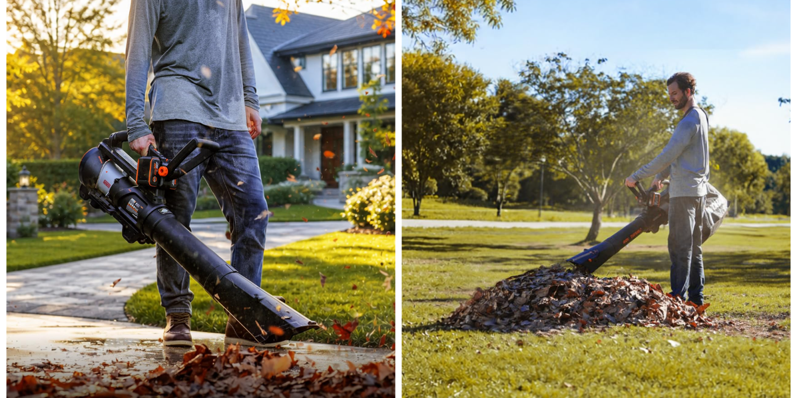 A man using a leaf blower
