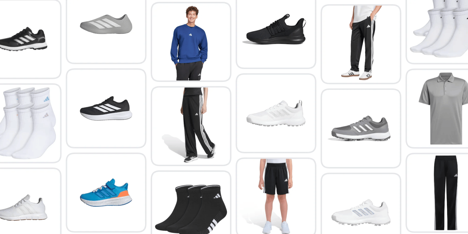 A collage of a man and a pair of shoes