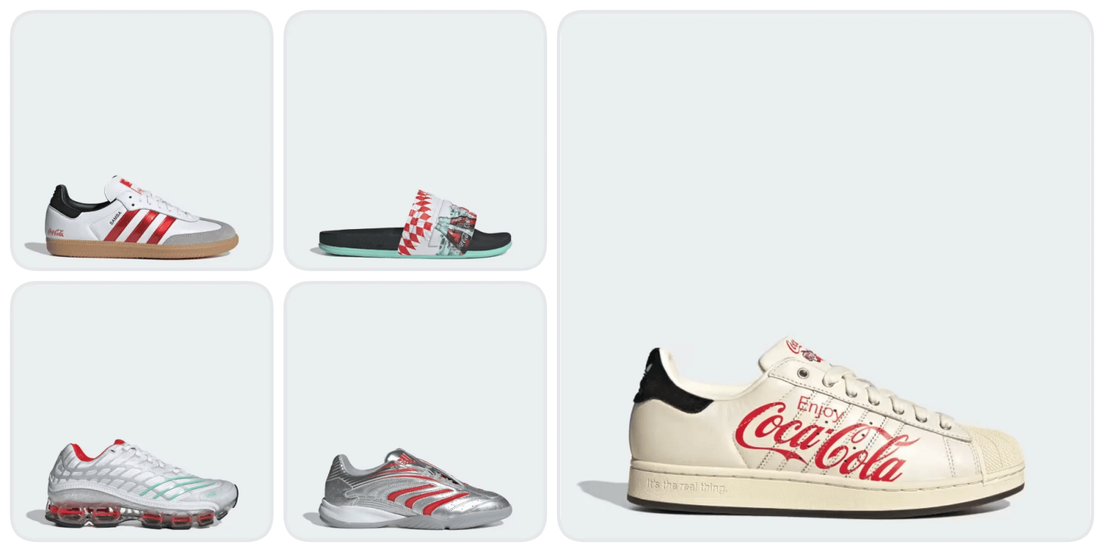 A collage of different shoes