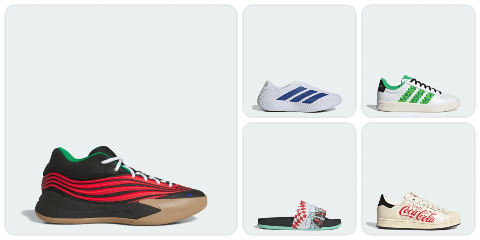 A collage of different shoes