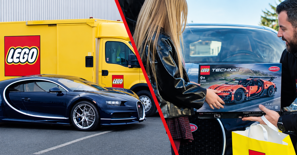 Bugatti CEO Mate Rimac delivers LEGO Bugatti in a M Chiron Bugatti CEO Mate Rimac delivers LEGO Bugatti in a M Chiron