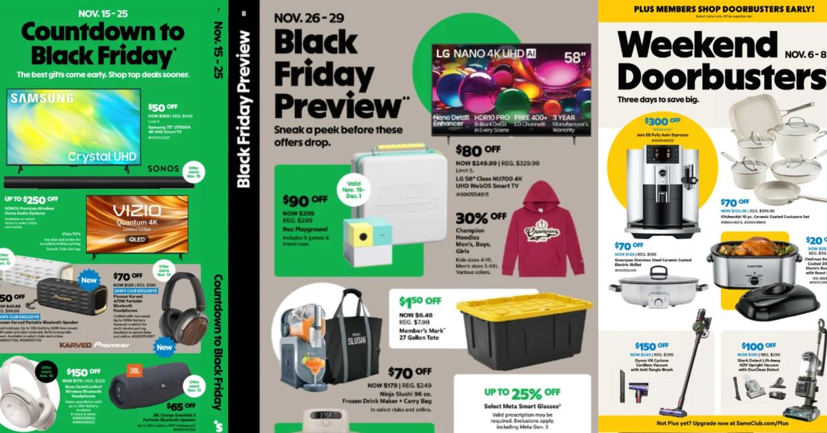 Sam’s Club November Doorbuster ad arrives, Black Friday preview, more
