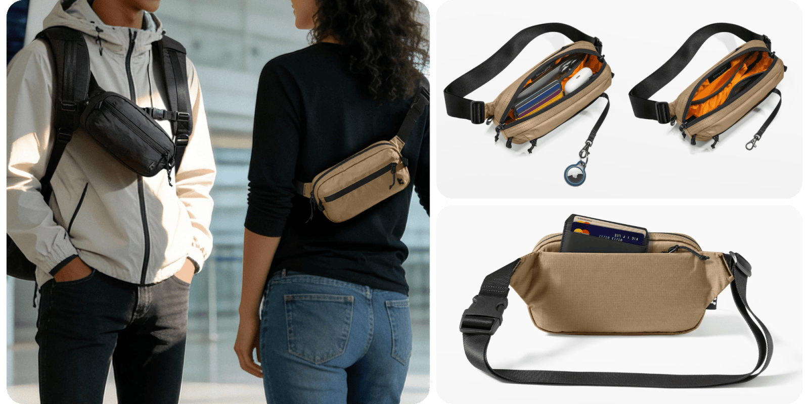 A woman wearing a pack