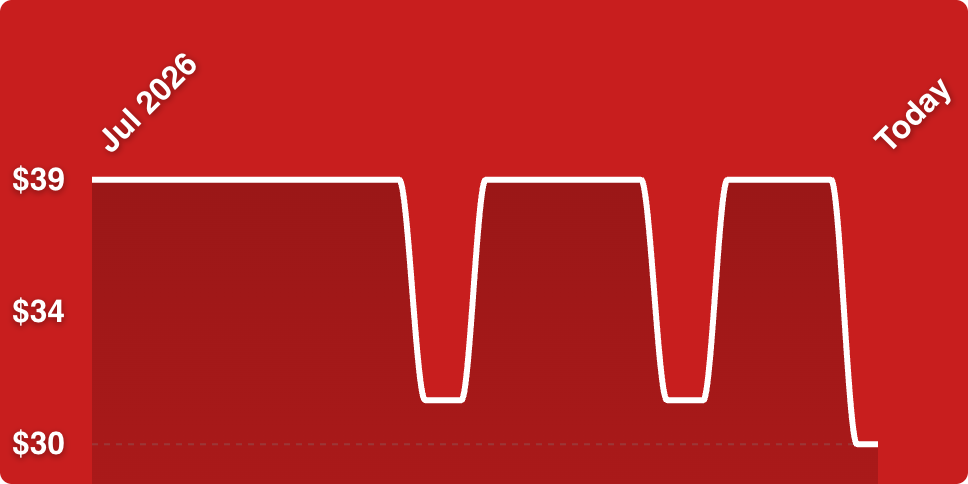A red background with white lines